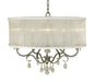 Framburg 1236 BN/SC Liebestraum Five Light Chandelier, Brushed Nickel with Sheer Cream Shade Main Image.jpg