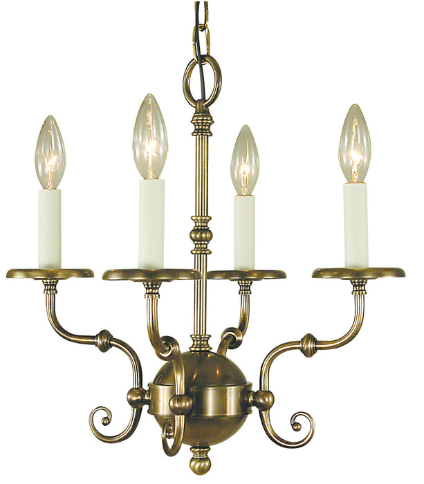 Framburg 2374 AB Jamestown Four Light Chandelier, Antique Brass Main Image.jpg