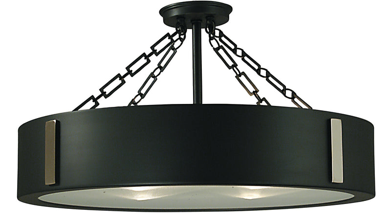 Framburg 2412 CH/PN Oracle Four Light Flush / Semi-Flush Mount, Charcoal with Polished Nickel Accents Main Image.jpg