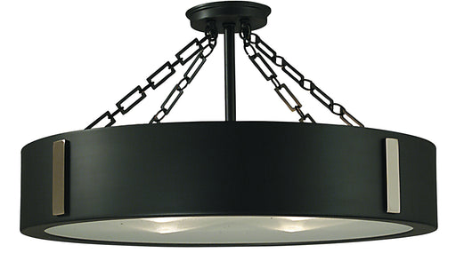 Framburg 2412 CH/PN Oracle Four Light Flush / Semi-Flush Mount, Charcoal with Polished Nickel Accents Main Image.jpg