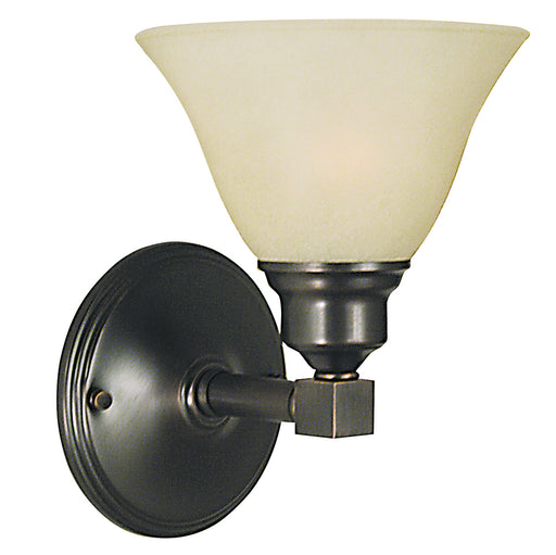 Framburg 2421 SBR/CM Taylor One Light Wall Sconce, Siena Bronze with Champagne Marble Glass Shade Main Image.jpg