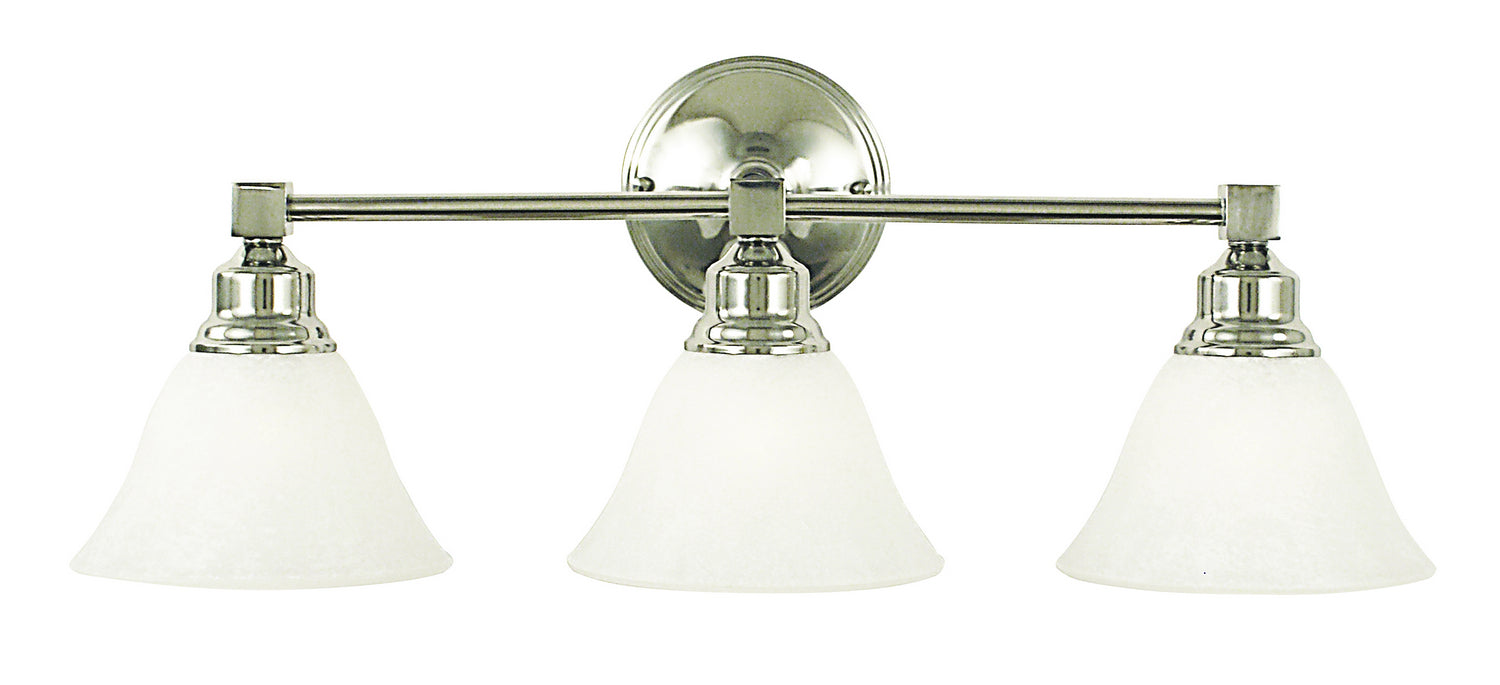 Framburg 2423 PN/WH Taylor Three Light Wall Sconce, Polished Nickel with White Marble Glass Shade Main Image.jpg