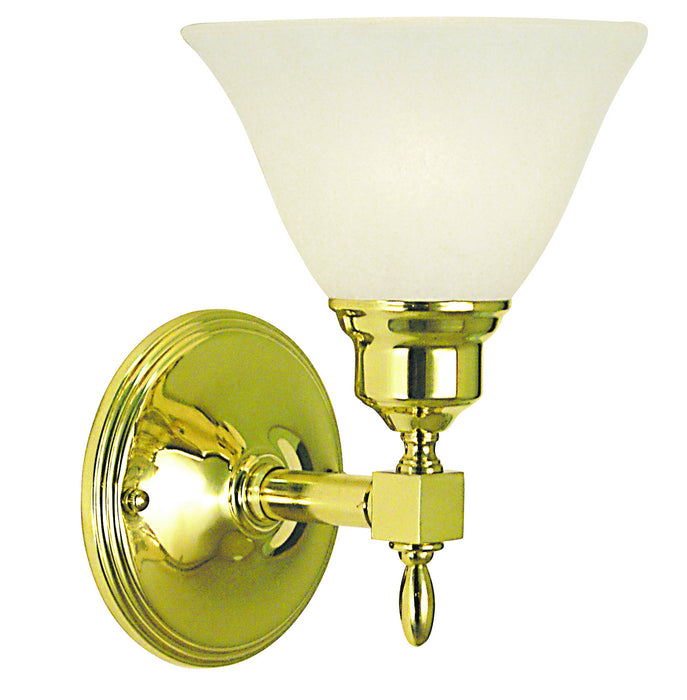 Framburg 2431 PB/WH Taylor One Light Wall Sconce, Polished Brass with White Marble Glass Shade Main Image.jpg