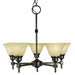 Framburg 2435 SBR/CM Taylor Five Light Chandelier, Siena Bronze with Champagne Marble Glass Shade Main Image.jpg