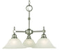 Framburg 2439 BN/WH Taylor Three Light Chandelier, Brushed Nickel with White Marble Glass Shade Main Image.jpg