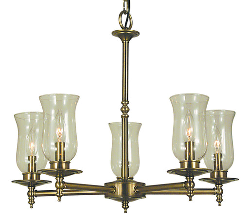 Framburg 2505 AB Sheraton Five Light Chandelier, Antique Brass Main Image.jpg