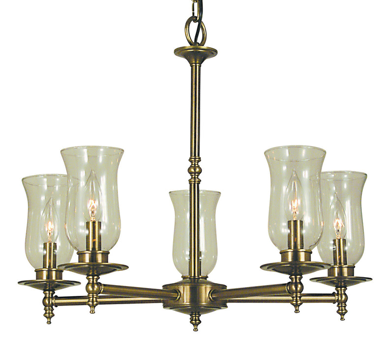 Framburg 2505 AB Sheraton Five Light Chandelier, Antique Brass Main Image.jpg