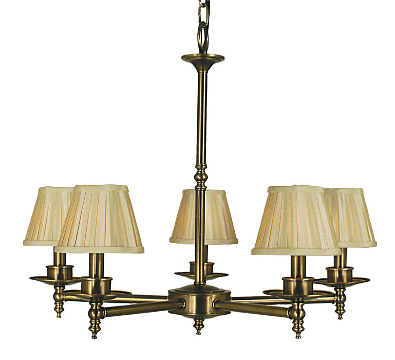 Framburg 2515 AB Sheraton Five Light Chandelier, Antique Brass Main Image.jpg