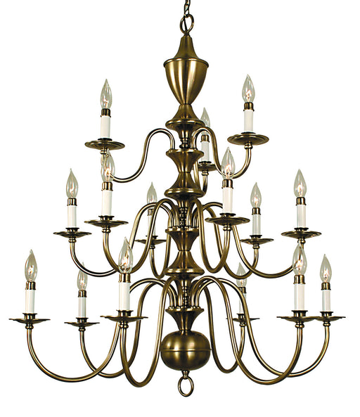 Framburg 2527 AB Jamestown 15 Light Foyer Chandelier, Antique Brass Main Image.jpg