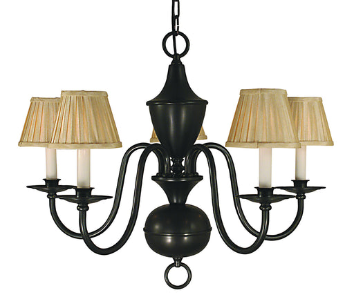 Framburg 2535 AB Jamestown Five Light Chandelier, Antique Brass Main Image.jpg