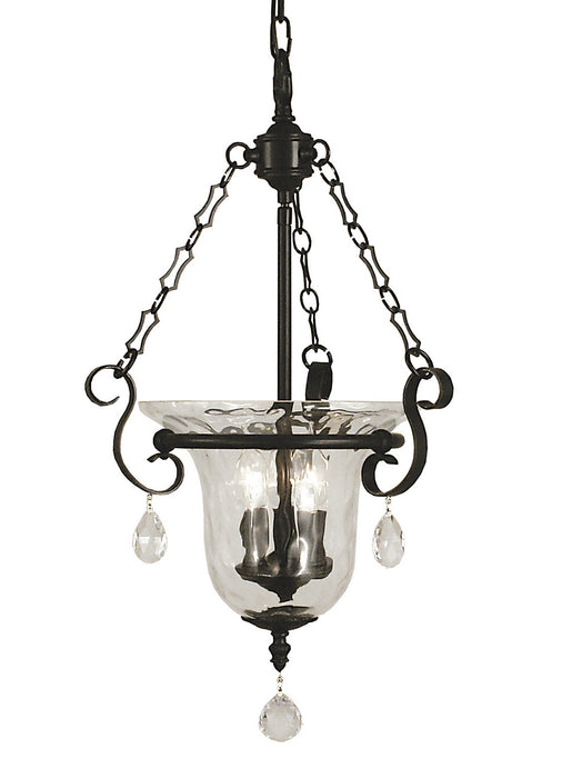 Framburg 2917 MBLACK Carcassonne Three Light Foyer Chandelier, Matte Black Main Image.jpg