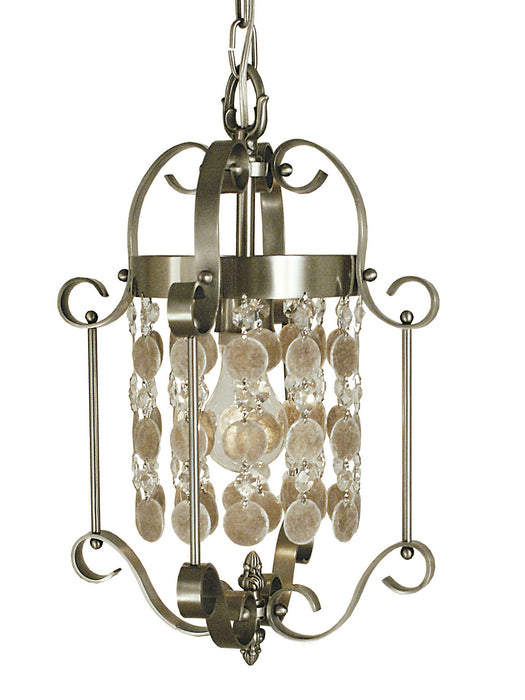 Framburg 2921 BN Naomi One Light Mini Chandelier, Brushed Nickel Main Image.jpg