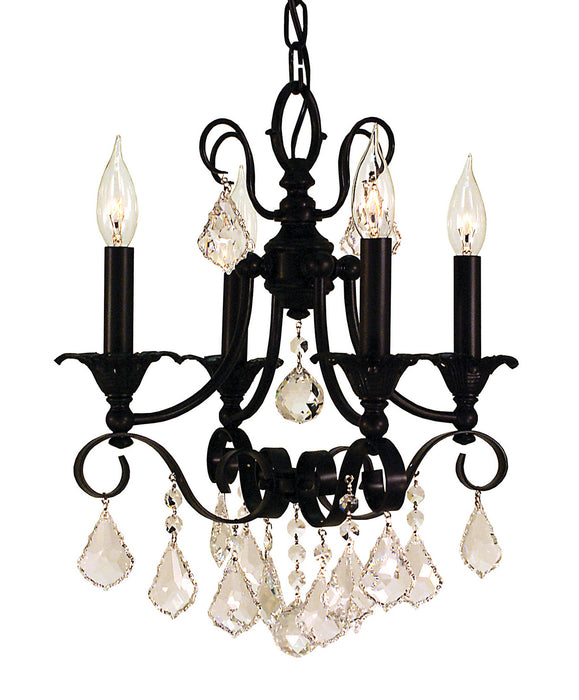 Framburg 2974 MBLACK Liebestraum Four Light Chandelier, Matte Black Main Image.jpg