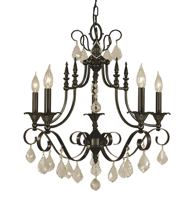 Framburg 2975 MB Liebestraum Six Light Chandelier, Mahogany Bronze Main Image.jpg