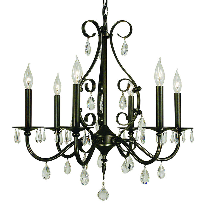 Framburg 2986 MB Liebestraum Six Light Chandelier, Mahogany Bronze Main Image.jpg