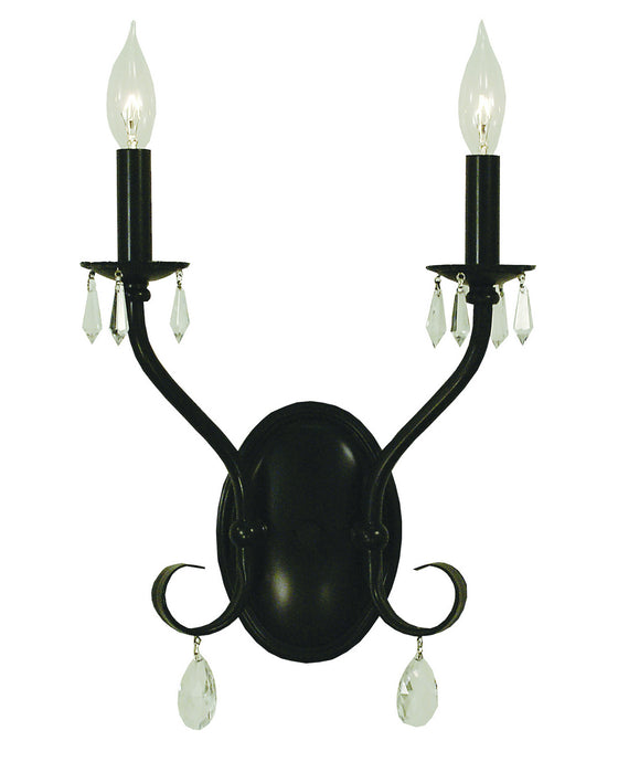 Framburg 2992 MBLACK Liebestraum Two Light Wall Sconce, Matte Black Main Image.jpg