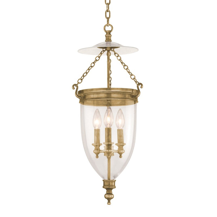 Hudson Valley 142-AGB Hanover Three Light Pendant, Aged Brass Main Image.jpg