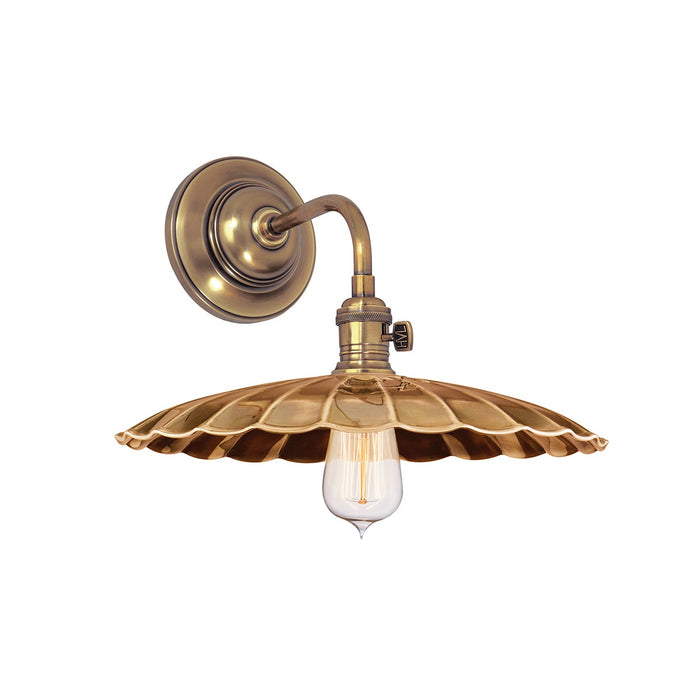 Hudson Valley 8000-AGB-MS3 Heirloom One Light Wall Sconce, Aged Brass Main Image.jpg