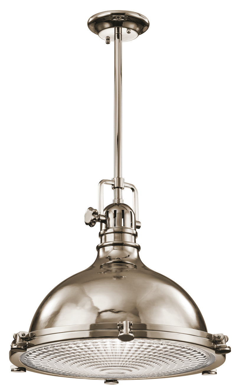 Kichler 2682PN One Light Pendant, Polished Nickel