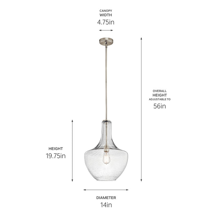 Kichler 42046NICS One Light Pendant, Brushed Nickel (2)