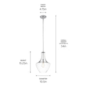 Kichler 42141CHCLR One Light Pendant, Chrome (2)