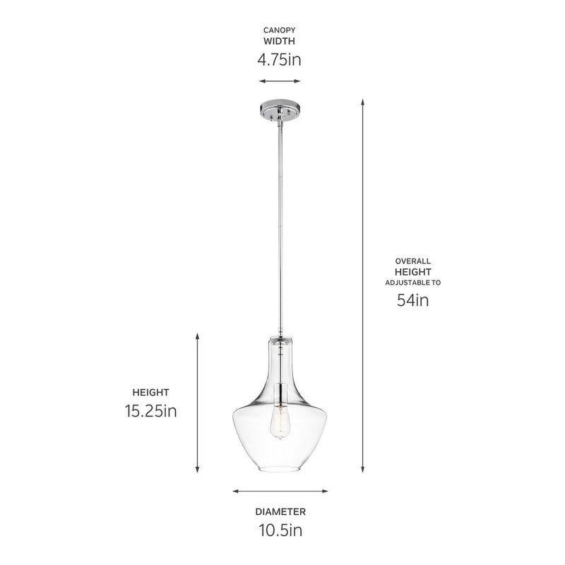 Kichler 42141CHCLR One Light Pendant, Chrome (2)