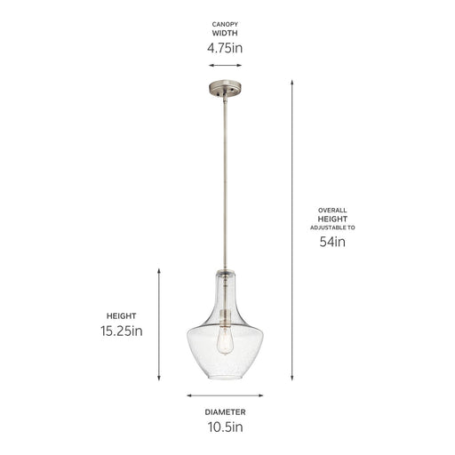 Kichler 42141NICS One Light Pendant, Brushed Nickel (2)