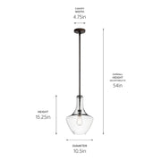 Kichler 42141OZCLR One Light Pendant, Olde Bronze (2)