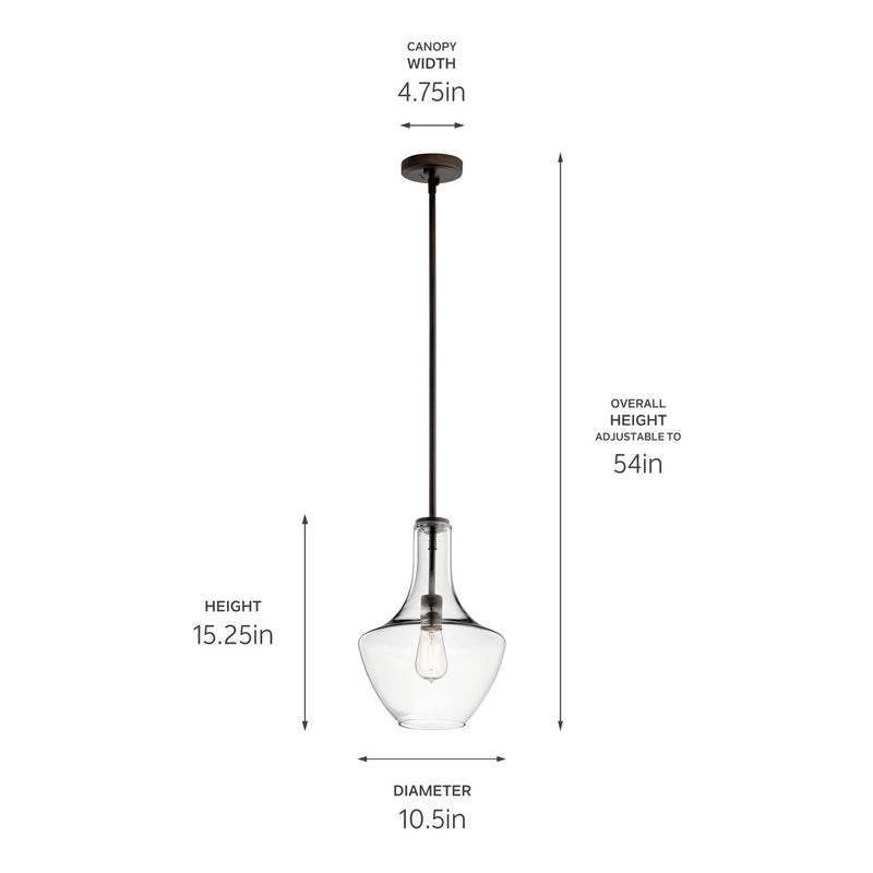 Kichler 42141OZCLR One Light Pendant, Olde Bronze (2)