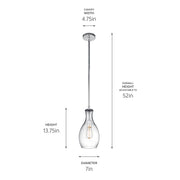 Kichler 42456CHCLR One Light Pendant, Chrome (2)