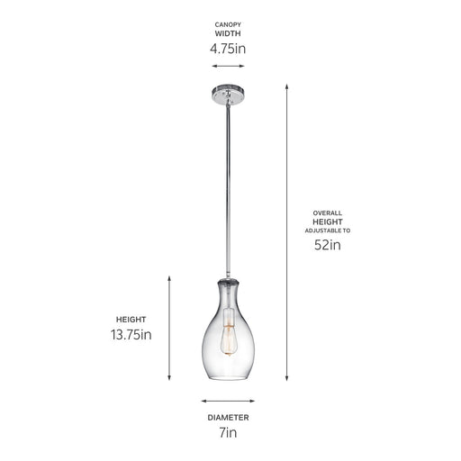 Kichler 42456CHCLR One Light Pendant, Chrome (2)