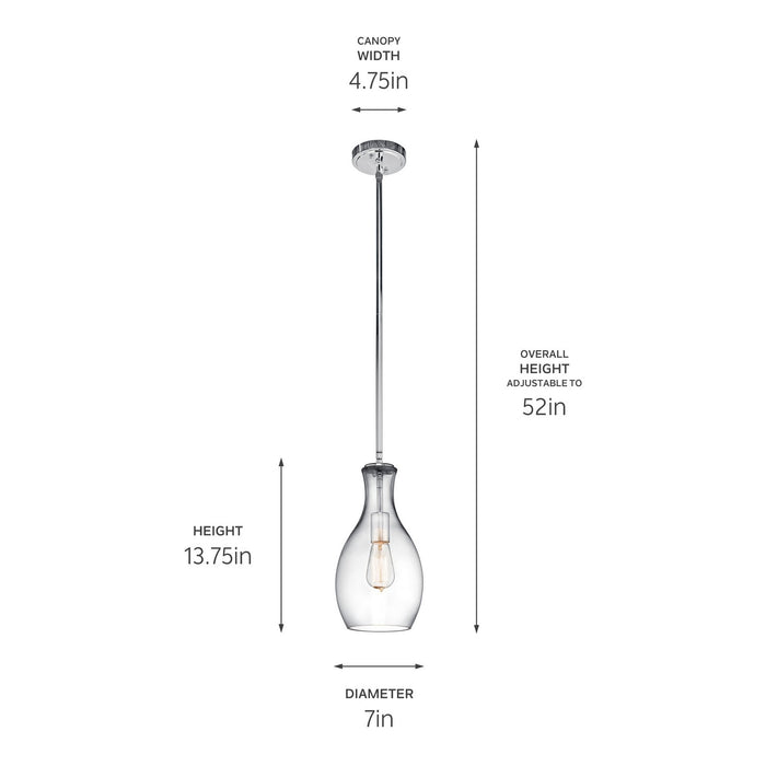 Kichler 42456CHCLR One Light Pendant, Chrome (2)