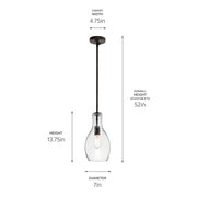 Kichler 42456OZCLR One Light Pendant, Olde Bronze (2)