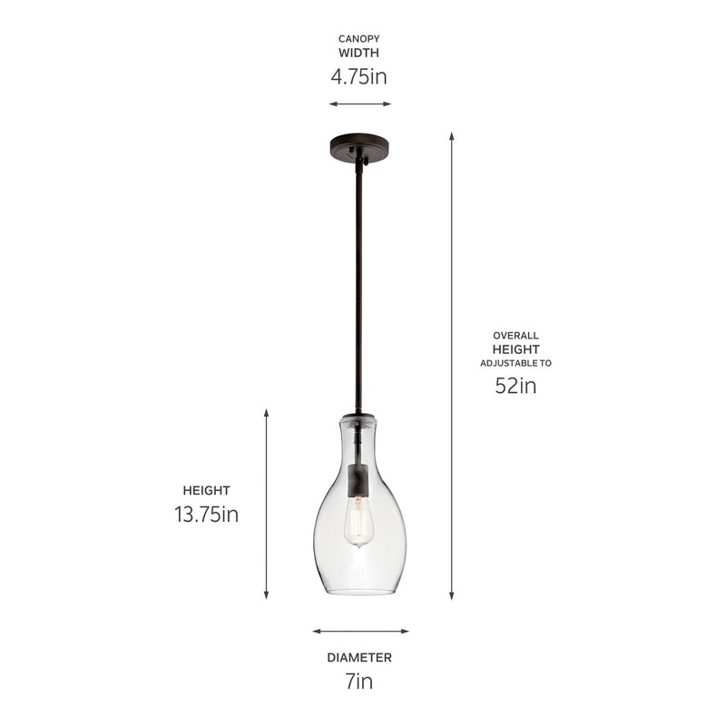 Kichler 42456OZCLR One Light Pendant, Olde Bronze (2)