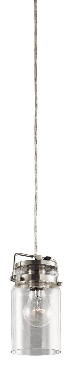 Kichler 42878NI One Light Mini Pendant, Brushed Nickel