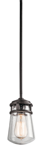 Kichler 49446AZ One Light Outdoor Pendant, Architectural Bronze