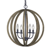 Visual Comfort Studio F2935/4WOW/AF Allier Four Light Pendant, Weathered Oak Wood / Antique Forged Iron Alternate Image.jpg