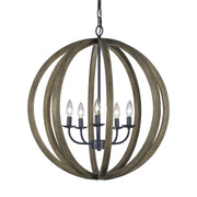 Visual Comfort Studio F2936/5WOW/AF Allier Five Light Pendant, Weathered Oak Wood / Antique Forged Iron Alternate Image.jpg