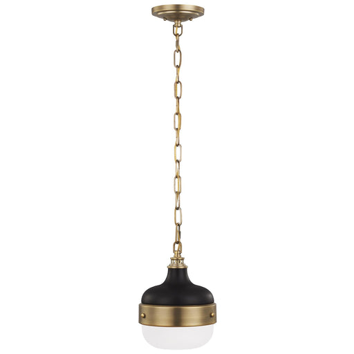 Generation Lighting P1282DAB/MB Cadence One Light Pendant, Dark Antique Brass / Matte Black Main Image.jpg