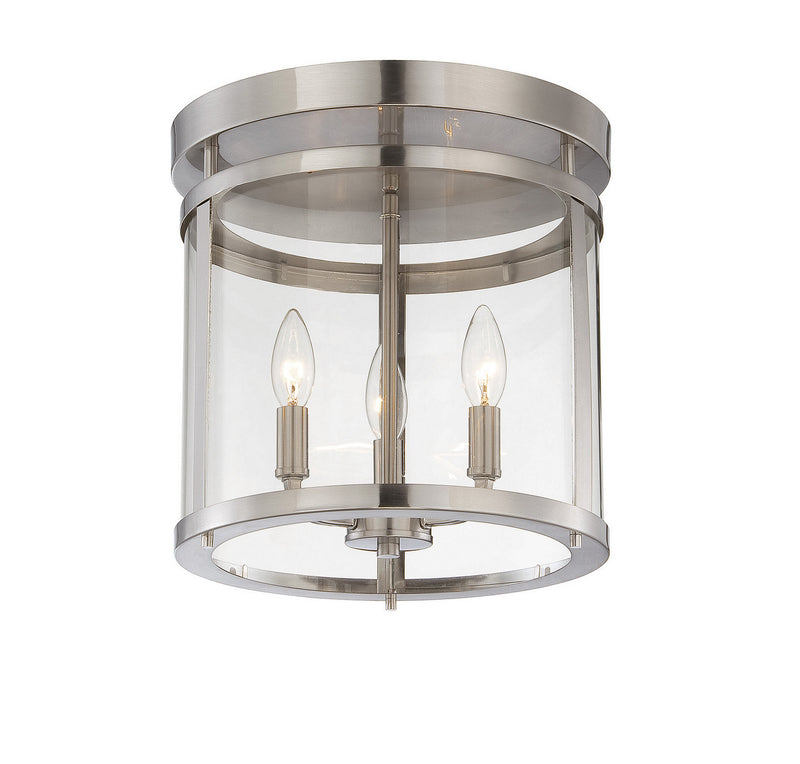 Savoy House 6-1043-3-SN Three Light Semi-Flush Mount, Satin Nickel