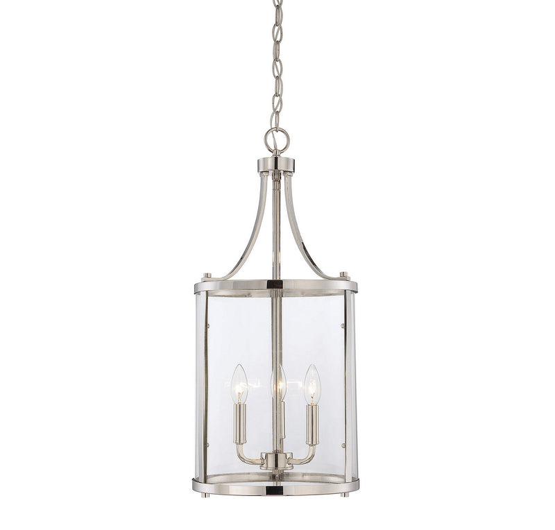 Savoy House 7-1040-3-109 Three Light Foyer Pendant, Polished Nickel