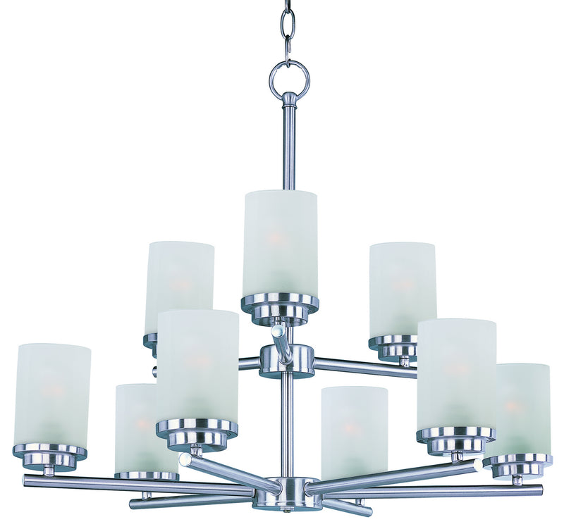 Maxim 10206FTSN Corona Nine Light Chandelier, Satin Nickel Main Image.jpg