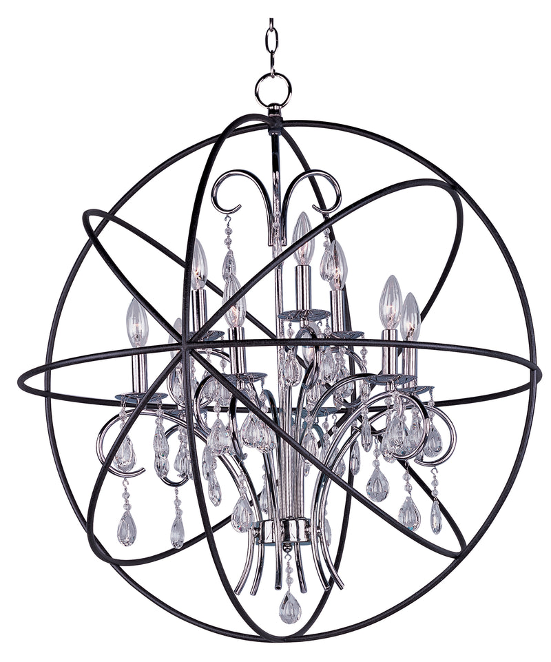 Maxim 25145ARPN Orbit Nine Light Pendant, Anthracite / Polished Nickel Main Image.jpg
