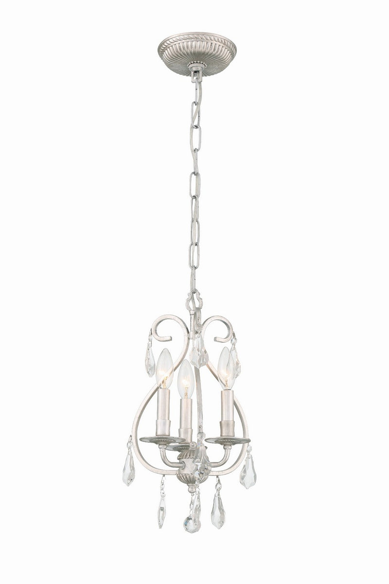 Crystorama 5013-OS-CL-MWP Ashton Three Light Mini Chandelier Olde Silver Main Image.jpg