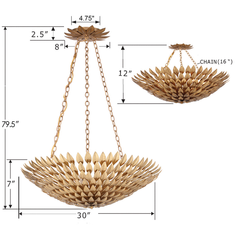 Crystorama 519-GA Broche Eight Light Chandelier Antique Gold Alternate Image 2.jpg