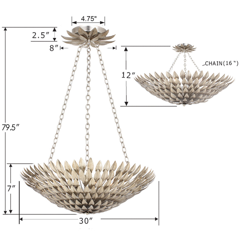 Crystorama 519-SA Broche Eight Light Chandelier Antique Silver Alternate Image 2.jpg