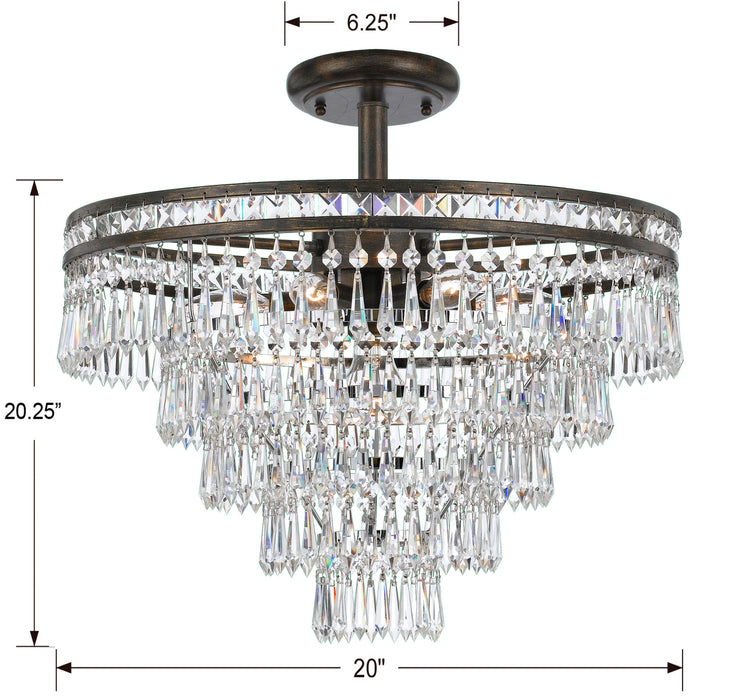 Crystorama 5264-EB-CL-MWP_CEILING Mercer Seven Light Semi Flush Mount English Bronze Alternate Image 2.jpg