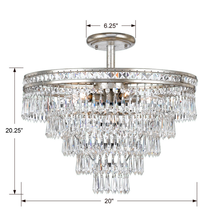 Crystorama 5264-OS-CL-MWP_CEILING Mercer Seven Light Semi Flush Mount Olde Silver Alternate Image 2.jpg