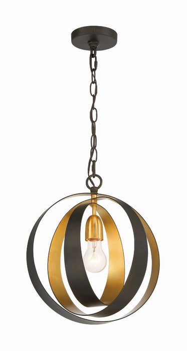Crystorama 580-EB-GA Luna One Light Mini Chandelier English Bronze / Antique Gold Main Image.jpg