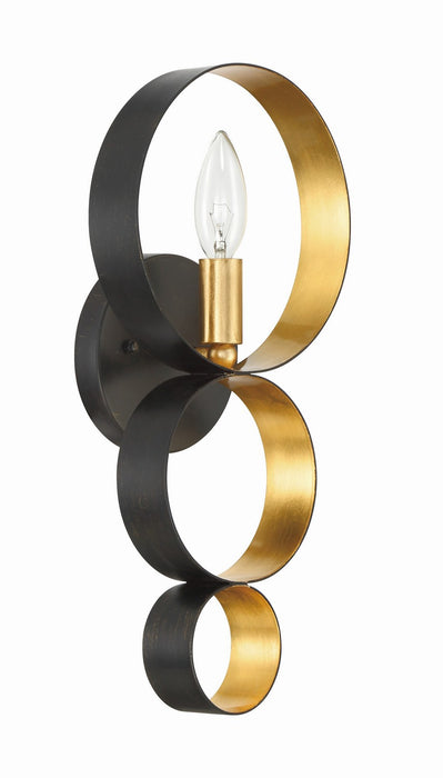 Crystorama 581-EB-GA Luna One Light Wall Sconce English Bronze / Antique Gold Alternate Image 4.jpg